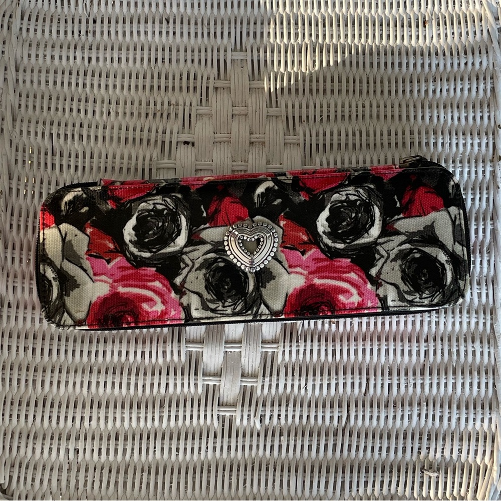 Brighton Madison Floral Coated Canvas Zip Jewelry Travel Case